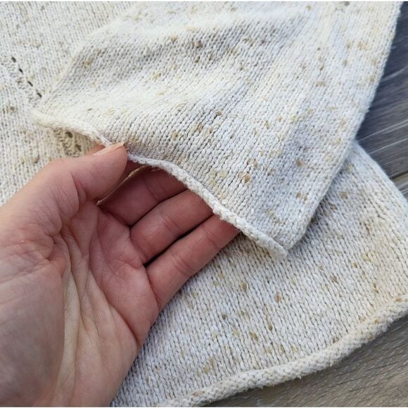 J.Jill all season textured sweater with turtle neck, cream with tan specs - Picture 9 of 10